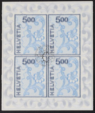 SCHWEIZ, STICKEREI-BLOCK 2000, ERSTTAGSSTEMPEL!